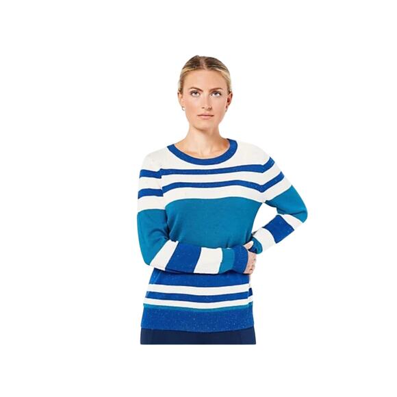 Jason Wu Sweater Women XXS Blue Stripes NWOT - Picture 1 of 4